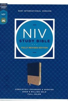 NIV Study Bible, Fully Revised Edition, Soft Leather-Look Navy/Tan (Red Letter)