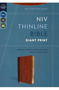 NIV Thinline Bible, Giant Print, Leathersoft, Brown, Red Letter