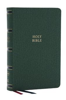 NKJV Single-Column Reference Bible, Verse-by-verse, Green Leathersoft, Red Letter
