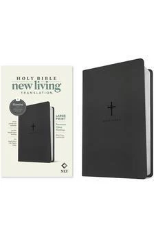 NLT Large Print Premium Value Thinline Bible, Filament Enabled (LeatherLike, Black Cross)